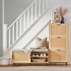 SoBuy FSR154-N, Hallway Storage Bench Shoe Bench Shoe Rack Shoe Cabinet with 2 Sliding Doors and Seat Cushion, Wood