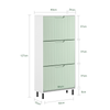 SoBuy FSR157-GR, Hallway 3 Flip-drawers Shoe Cabinet Shoe Rack Shoe Storage Cupboard, Green