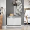SoBuy FSR16-HG, Shoe Storage Bench Shoe Cabinet - Flip Drawer + Removable Shelves - Cushioned Seat for Entryway or Hallway - Wooden Furniture Unit, White + Grey, 60x30x46cm, 150kg Load