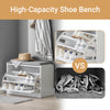 SoBuy FSR16-HG, Shoe Storage Bench Shoe Cabinet - Flip Drawer + Removable Shelves - Cushioned Seat for Entryway or Hallway - Wooden Furniture Unit, White + Grey, 60x30x46cm, 150kg Load