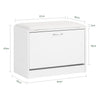 SoBuy FSR16-W, White Shoe Storage Bench with Flip-drawer, Shoe Cabinet with Seat Cushion, White