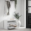 SoBuy FSR16-W, White Shoe Storage Bench with Flip-drawer, Shoe Cabinet with Seat Cushion, White