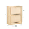 SoBuy FSR163-N+FSR160-N, Shoe Cabinet + Shoe Bench With Sliding Door, Natural Hallway Set
