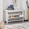 SoBuy FSR161-W, Hallway Shoe Bench Shoe Rack Shoe Cabinet with Flip-drawer and Seat Cushion, White