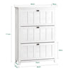 SoBuy FSR162-W, Hallway 3 Flip-drawers Shoe Cabinet Shoe Rack Shoe Storage Cupboard, White
