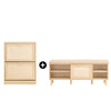 SoBuy FSR163-N+FSR160-N, Shoe Cabinet + Shoe Bench With Sliding Door, Natural Hallway Set