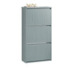 SoBuy FSR165-H-HG, 3 Flip-drawers Shoe Cabinet Shoe Rack Shoe Storage Cupboard, Grey