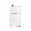 SoBuy FSR165-H-W, 3 Flip-drawers Shoe Cabinet Shoe Rack Shoe Storage Cupboard, White