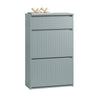 SoBuy FSR165-HG, 2 Flip-drawers 1 Pull Out Drawer Shoe Cabinet Shoe Rack Shoe Storage Cupboard, Grey