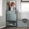 SoBuy FSR165-HG, 2 Flip-drawers 1 Pull Out Drawer Shoe Cabinet Shoe Rack Shoe Storage Cupboard, Grey