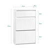 SoBuy FSR165-W, 2 Flip-drawers 1 Pull Out Drawer Shoe Cabinet Shoe Rack Shoe Storage Cupboard, White