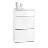 SoBuy FSR165-W, 2 Flip-drawers 1 Pull Out Drawer Shoe Cabinet Shoe Rack Shoe Storage Cupboard, White