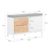 SoBuy FSR167-WN, Hallway Storage Bench Shoe Bench Shoe Cabinet with 2 Drawers and 1 Cabinet, White