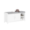 SoBuy FSR168-W, Hallway Storage Bench Shoe Bench Shoe Cabinet Shoe Rack with Seat Cushion, White