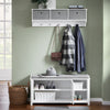 SoBuy FSR168-W, Hallway Storage Bench Shoe Bench Shoe Cabinet Shoe Rack with Seat Cushion, White