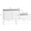 SoBuy FSR172-W, Hallway Storage Bench Shoe Bench Shoe Cabinet with 2 Seats, White