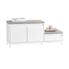 SoBuy FSR172-W, Hallway Storage Bench Shoe Bench Shoe Cabinet with 2 Seats, White