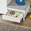 SoBuy FSR172-W, Hallway Storage Bench Shoe Bench Shoe Cabinet with 2 Seats, White