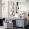 SoBuy FSR173-HG, Hallway Storage Bench Shoe Bench Shoe Cabinet Shoe Rack with Seat Cushion, Grey