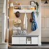SoBuy FSR176-W, Hallway Storage Bench Shoe Bench Shoe Cabinet with Seat Cushion, White