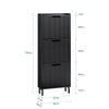 SoBuy FSR177-H-SCH, Narrow Shoe Rack with 3 Flip Drawers Slim Wooden Shoe Storage Cupboard for Hallway Entrance Foyer or Understairs Black W50 x D19 x H130cm