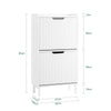 SoBuy FSR177-W, Narrow Shoe Rack with 2 Flip Drawers Slim Wooden Shoe Storage Cupboard for Hallway Entrance Foyer or Understairs White W50 x D19 x H90cm