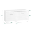 SoBuy FSR178-W, Hallway Shoe Bench Shoe Cabinet Shoe Storage Cupboard with 2 Doors High Gloss White, White