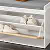 SoBuy FSR179-K-WN, Hallway Shoe Bench Shoe Rack Shoe Cabinet with Seat Cushion and Flip-drawer, White