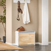 SoBuy FSR179-K-WN, Hallway Shoe Bench Shoe Rack Shoe Cabinet with Seat Cushion and Flip-drawer, White