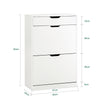SoBuy FSR180-W, 2 Flip-drawers 1 Pull Out Drawer Shoe Cabinet Shoe Storage Cupboard Shoe Rack, White
