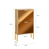 SoBuy FSR181-G, 2 Flip-drawers Shoe Cabinet Shoe Storage Cupboard, Gold and Natural