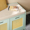 SoBuy FSR182-GR, Hallway Storage Bench Shoe Bench Shoe Rack Shoe Cabinet with Seat Cushion, Green