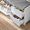 SoBuy FSR185-W, Hallway Shoe Bench Shoe Rack Shoe Cabinet with 1 Flip-drawer and 2 Pull Out Drawers, White