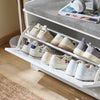 SoBuy FSR185-W, Hallway Shoe Bench Shoe Rack Shoe Cabinet with 1 Flip-drawer and 2 Pull Out Drawers, White