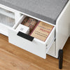 SoBuy FSR187-W, Hallway Storage Bench Shoe Bench Shoe Cabinet with Seat Cushion, White