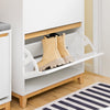 SoBuy FSR192-WN, 3 Flip-drawers Shoe Cabinet Shoe Storage Cupboard, White