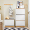 SoBuy FSR192-WN, 3 Flip-drawers Shoe Cabinet Shoe Storage Cupboard, White