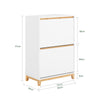 SoBuy FSR193-WN, 2 Flip-drawers Shoe Cabinet Shoe Storage Cupboard, White
