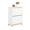 SoBuy FSR193-WN, 2 Flip-drawers Shoe Cabinet Shoe Storage Cupboard, White