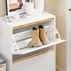 SoBuy FSR193-WN, 2 Flip-drawers Shoe Cabinet Shoe Storage Cupboard, White