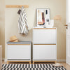 SoBuy FSR193-WN, 2 Flip-drawers Shoe Cabinet Shoe Storage Cupboard, White