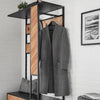 SoBuy FSR194-N, Hallway Coat Rack with Shoe Bench Hall Tree with Shoe Cabinet Coat Rack Stand Black and Natural W100 x D40 x H180cm