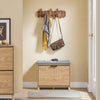 SoBuy FSR199-N, Shoe Storage Bench Seat Wooden Shoe Rack Cabinet Flip Drawer + Padded Cushion Hallway Entryway Furniture Compact Unit for Small SpacesLight Wood + Grey 60x24x50cm 118kg Load