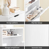 SoBuy FSR204-W, Shoe Storage Cabinet – Narrow Slim 19cm Shoe Rack with Flip Doors & Small Item Storage, Hallway Storage Unit, Modern Nordic Style, 50x19x100cm
