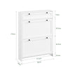 SoBuy FSR207-W, Narrow Shoe Cabinet Shoe Storage Cabinet – Slim Design for Small Spaces – White MDF Shoe Rack with 2 Flip Doors & Drawer – Holds Up to 8 Pairs of Shoes – 80x19x107 cm
