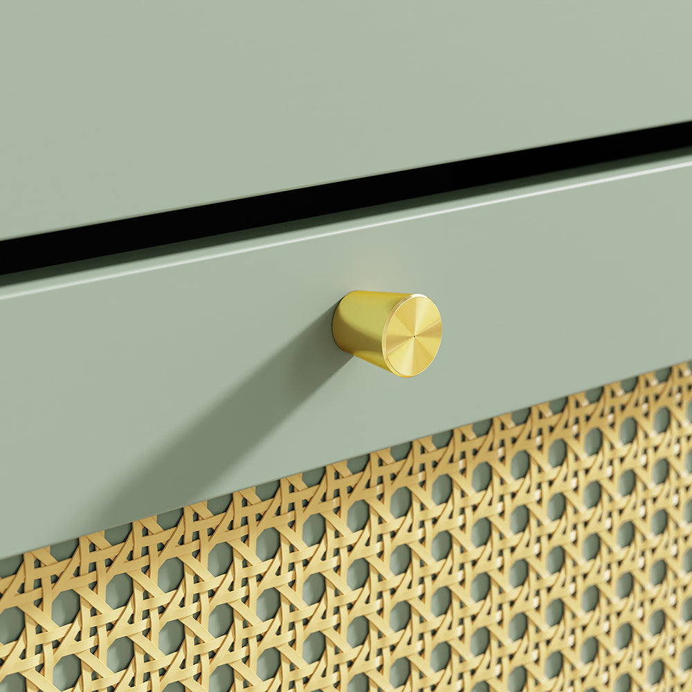 SoBuy FSR223-GR, Slim Shoe Cabinet with 2 Flip Drawers & Rattan Panels, Green, 62x25x97cm - view 10