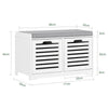 SoBuy FSR23-K-W, White Storage Bench with 2 Drawers & Removable Seat Cushion, Shoe Cabinet Shoe Bench, White