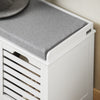 SoBuy FSR23-K-W, White Storage Bench with 2 Drawers & Removable Seat Cushion, Shoe Cabinet Shoe Bench, White