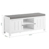 SoBuy FSR35-W, Storage Bench with 2 Doors & Removable Seat Cushion, Shoe Cabinet Shoe Bench, White