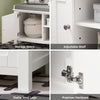 SoBuy FSR35-W, Storage Bench with 2 Doors & Removable Seat Cushion, Shoe Cabinet Shoe Bench, White